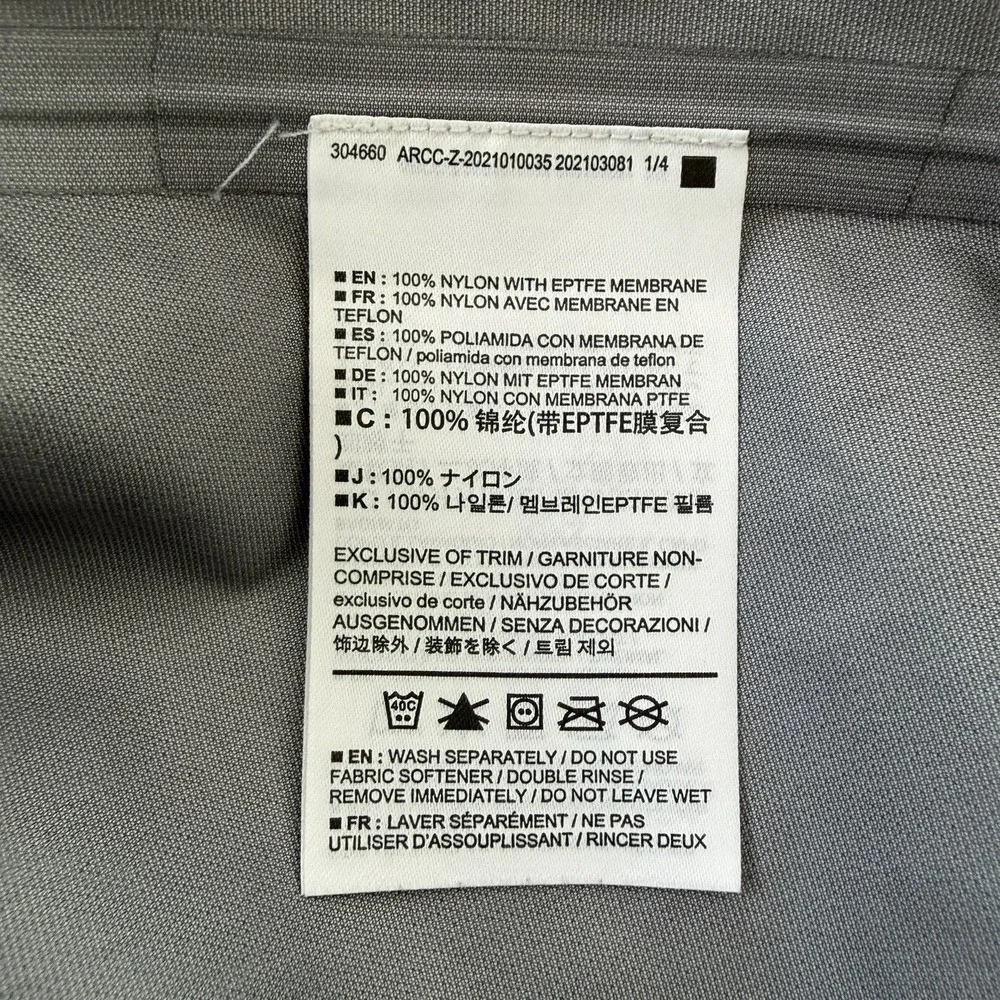 ARC'TERYX Beta Pants Men's XL Black GoreTex Nylon Lightweight‎ Shell Hiking EUC